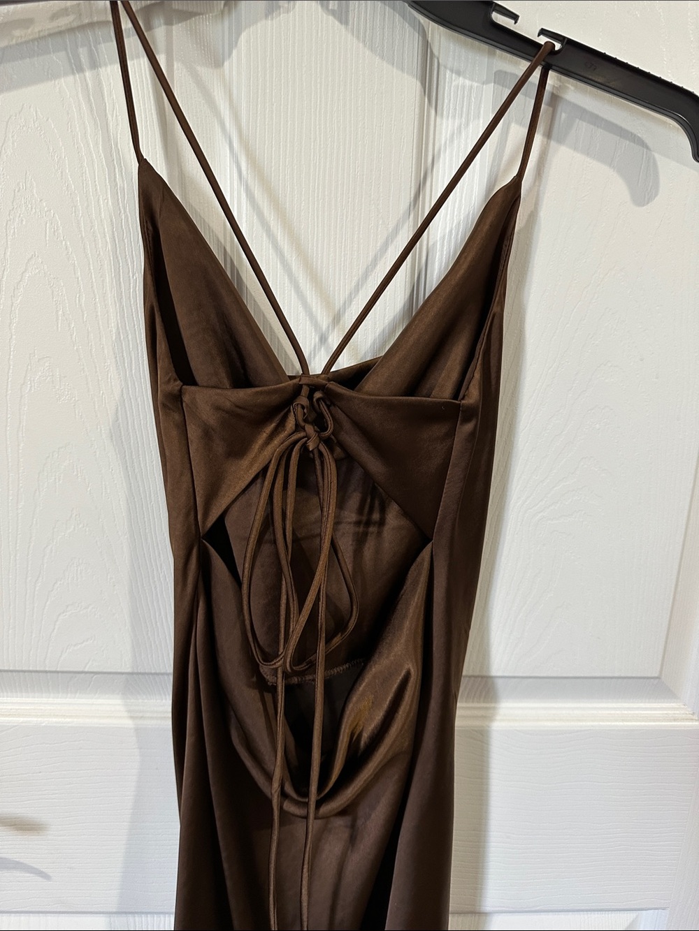 Hello Molly Chocolate Cowl Neck Maxi Slip Dress - Picture 8 of 8